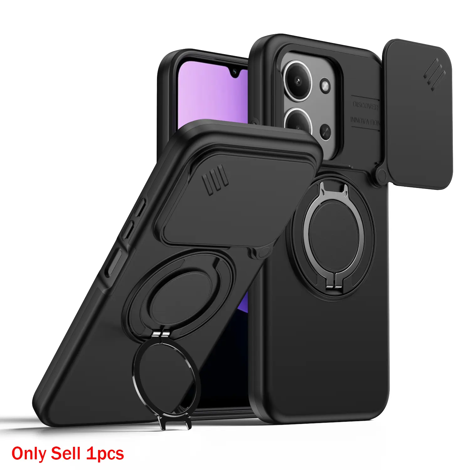 Case for Xiaomi POCO C85/Redmi 15C 4G/15C 5G, Thick Armor Shockproof Dust-Resistant Lens Cover, Magnetic Metal Ring Car Mount, Durable for Xiaomi POCO C85/Redmi 15C 4G/15C 5G Phone Case