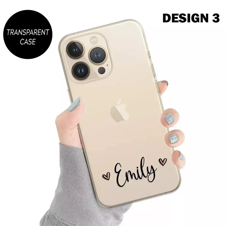 Minimalist Custom Handwritten Name Phone Case, Transparent Silicone Shell for iPhone 16 Pro Max, Personalized DIY Text, Shockproof Design