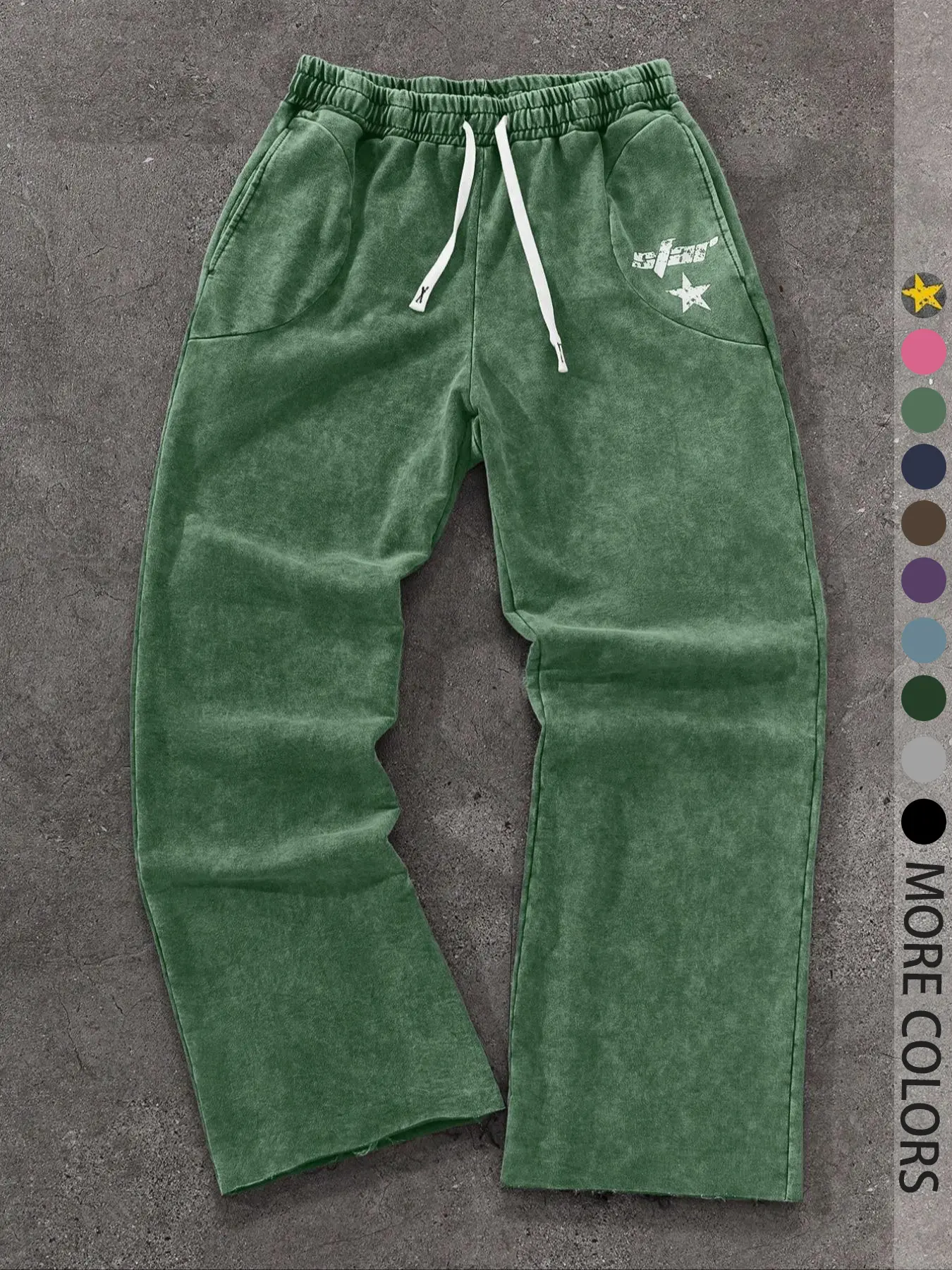 Men's Streetwear Cotton Joggers, Loose Fit Elastic Waist Knit Pants, Casual Fashion Trousers, Washed Fabric with Vintage Details, Casual Fashion for Daily Wear, Casual Lounge Pants, Casual Comfy Warm