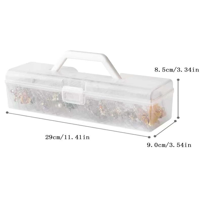 Clear Rectangle Jewelry Storage Box, 1 Count Portable Dustproof Badge Storage Case With Handle For Jewelry Photo Badge