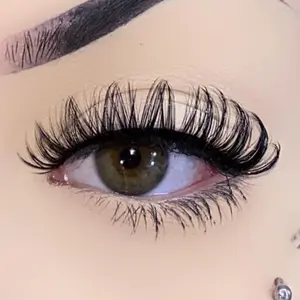 15mm D Curl Fluffy Russian False Eyelashes, Natural Curling Eye Makeup Strip Lashes for Lashes Extensions, Women & Girls Eye Makeup Cosmetic