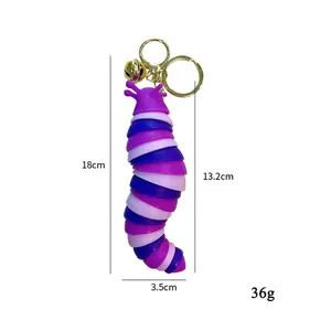 Articulated Fidget Slug Keychain | 3D Printed Sensory Toy for Stress Relief & Bag Charm