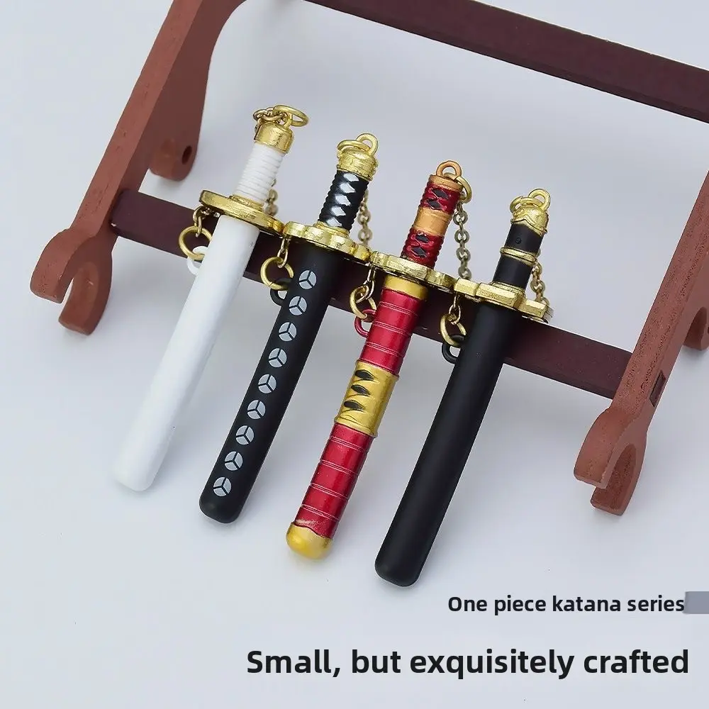 Anime Style Mini Katana Keychain Alloy Metal Sword Model With Scabbard Pendant Fans Collectible Ornament Backpack Charm Gift