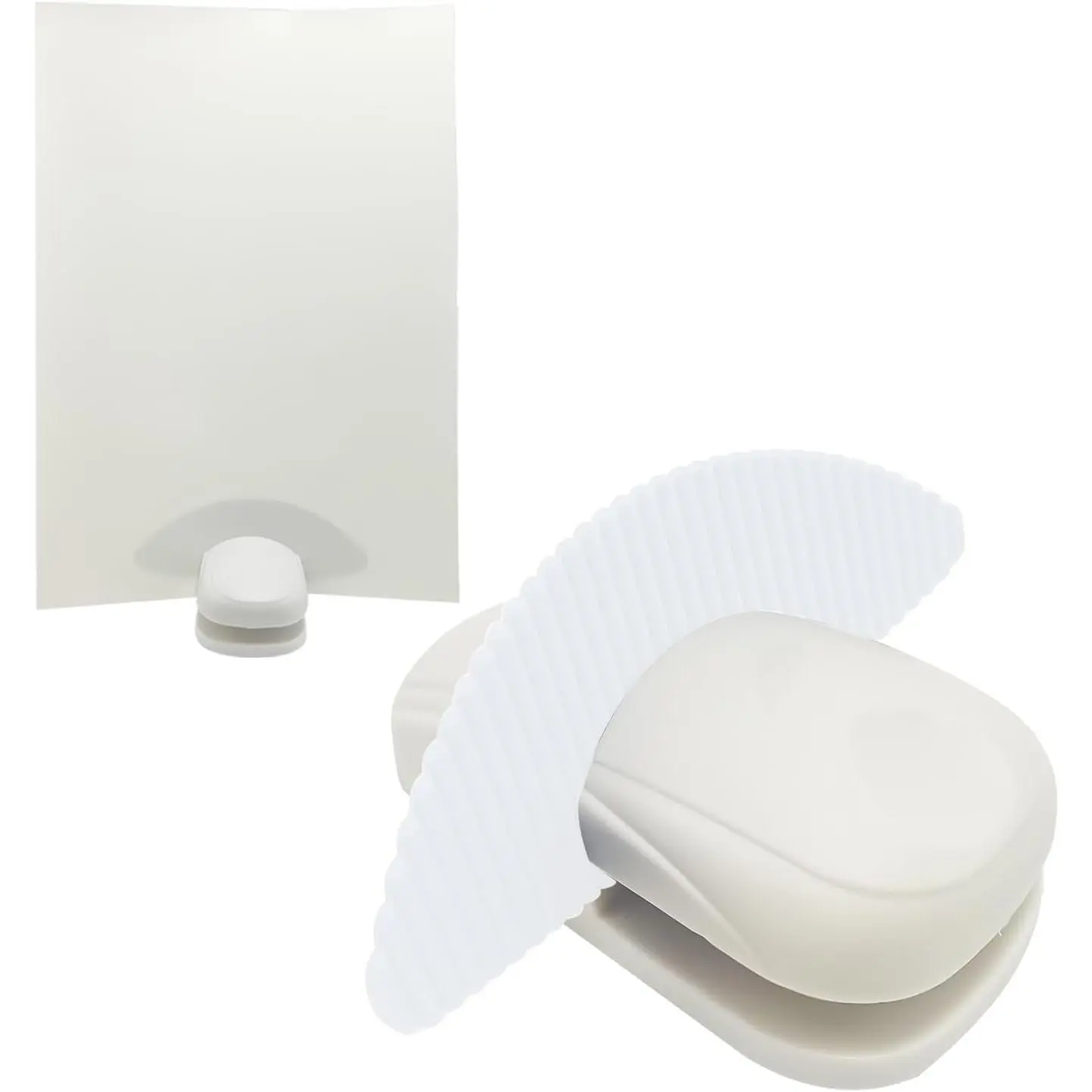 Portable Desktop Paper Holder Stand with Clamp Counterweight, Document Holder for A4 Paper, Great for Office Typing Reading, White