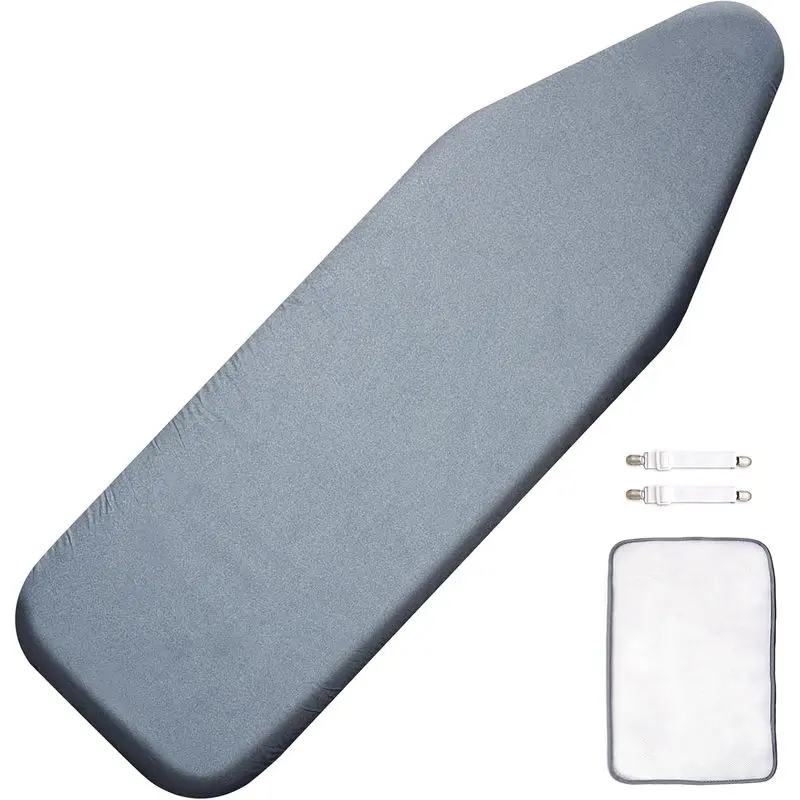 18"x49" Ironing Board Cover and Pad, 3 Layer Heat Reflective Iron Board Cover with Thick Padding, Adjustable Fasteners for Home Laundry