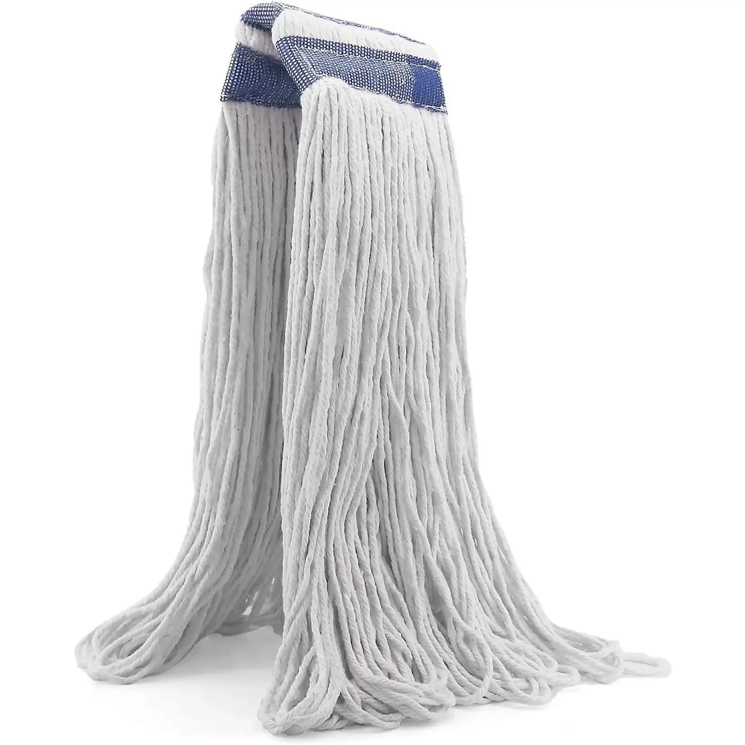 Durable Cotton String Mop Replacement Heads, 24 oz Loop-End with 6-in Headband - Water-Absorbent, Universal Fit for Commercial Use (Absorbs Water Efficiently)
