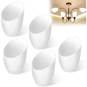 5 Pieces Plastic Lamp Shade Replacement Horseshoe Lampshade Cover White Floor Lamp Light Covers for Multi-Head Stand Up Lamp Pendant SMALL LIGHT BULB - 1.4inch/35mm