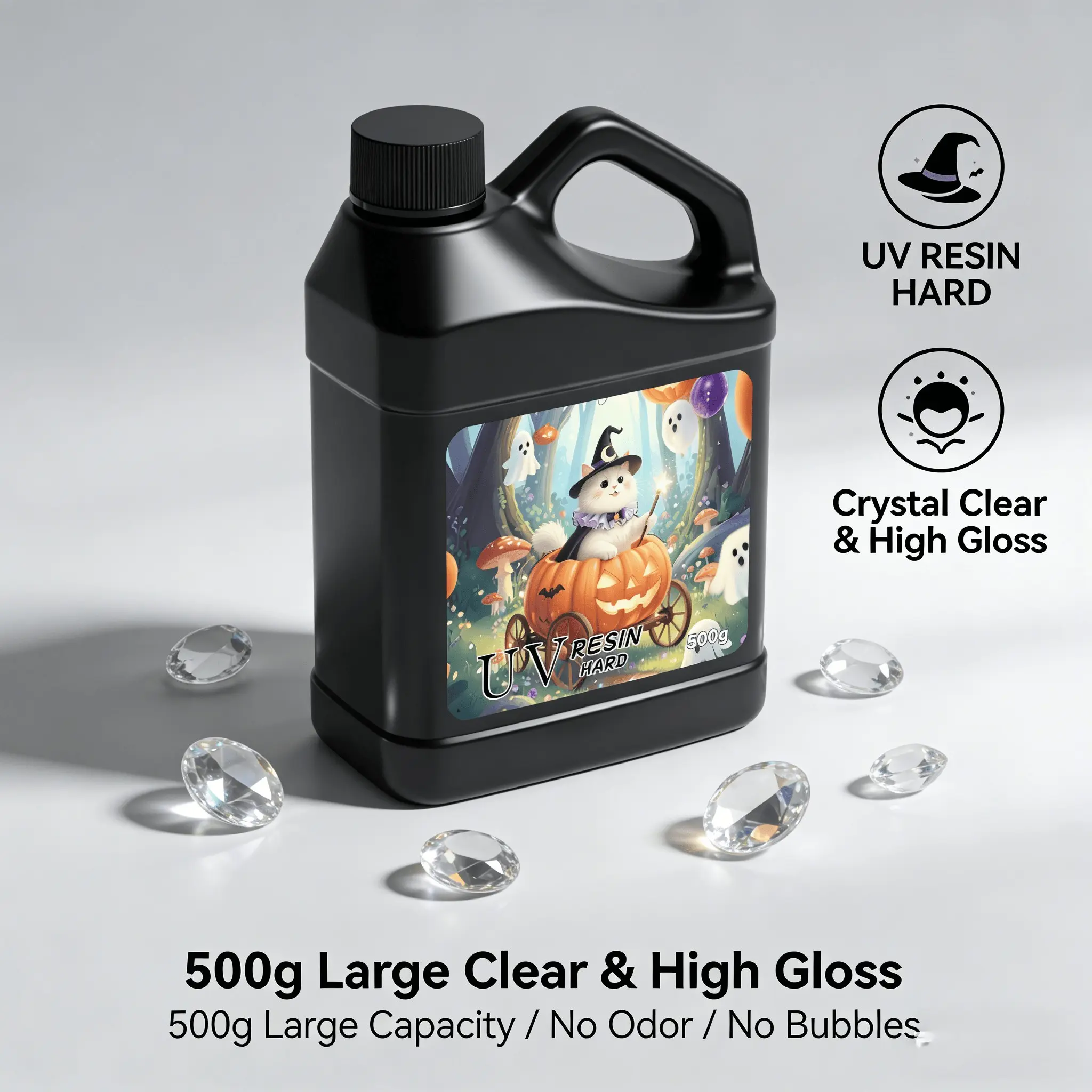 Upgraded UV Curing Epoxy Resin, Smooth Transparent Surface, Versatile Material for All Resin DIY Art and Jewelry Making