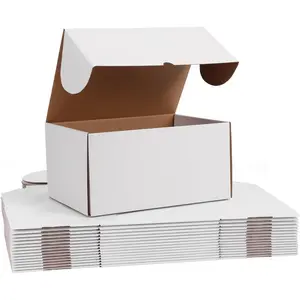 12x9x6 Inches White Corrugated Cardboard Shipping Boxes, Pack of 15, Suitable for Small Business Packaging, Moving and Mailing