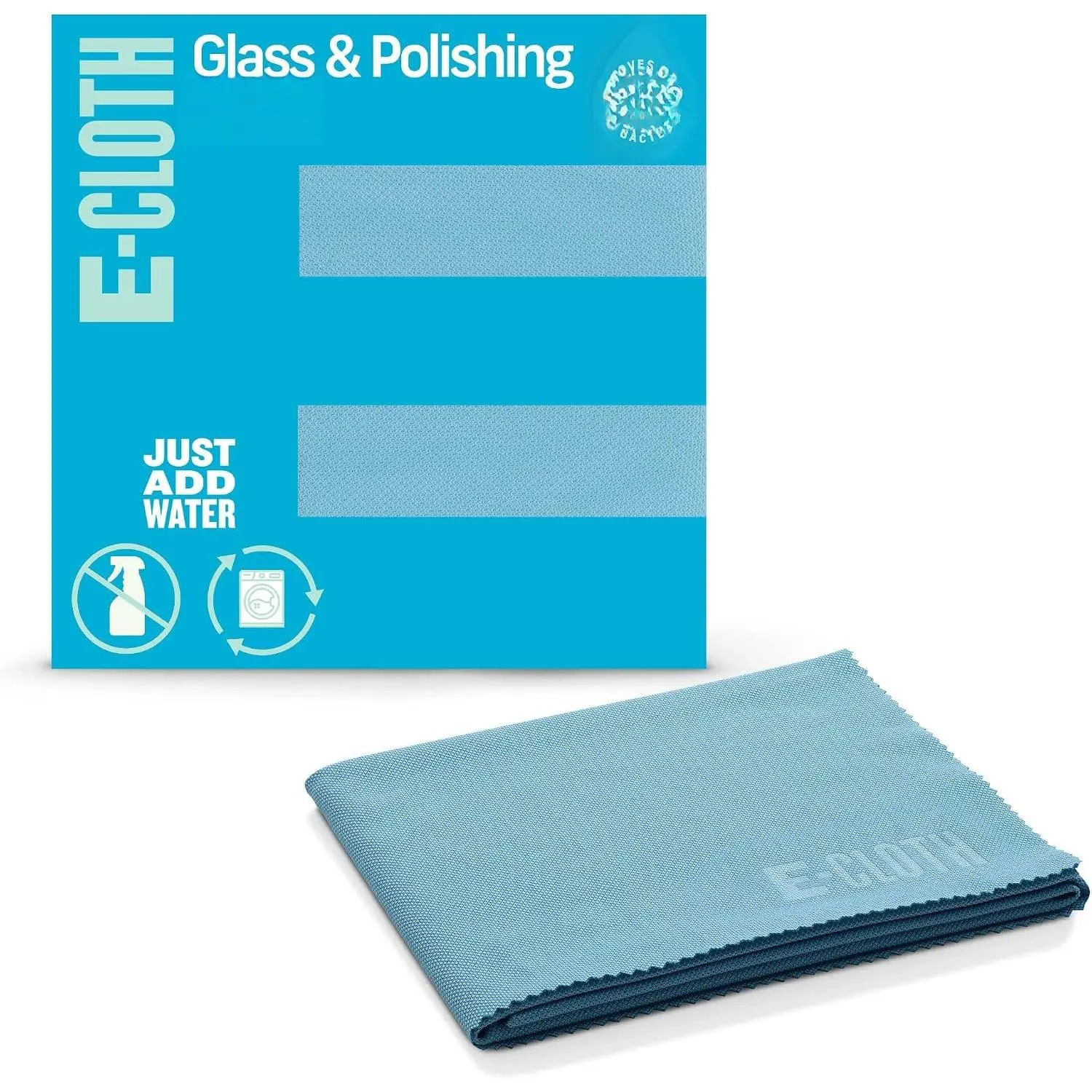 Glass & Polishing Cloths,  Microfiber Glass Cleaner,  for Windows, Glass and Mirrors, Washable and , 100 Wash Guarantee, Alaskan Blue, 1 Pack
