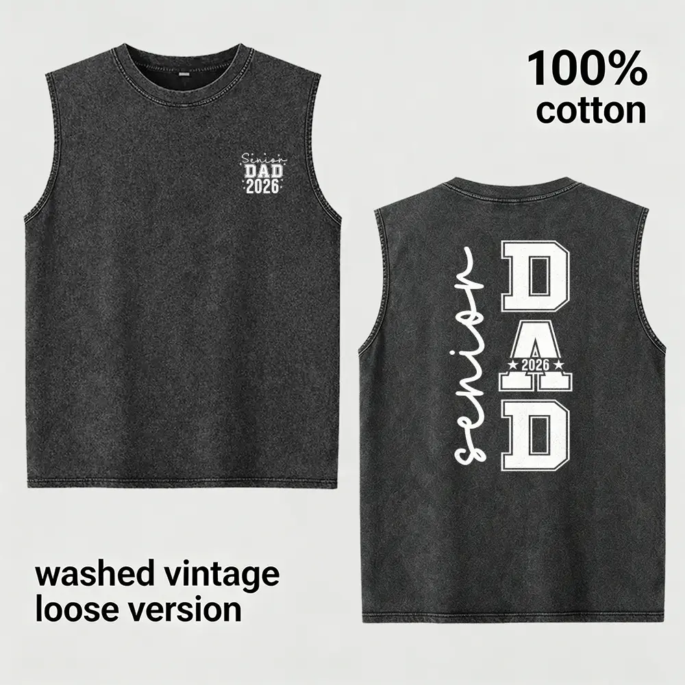 Senior Dad 2026 Sleeveless Vest: Graduation Tank Vest, Senior Bro 2026 Vest