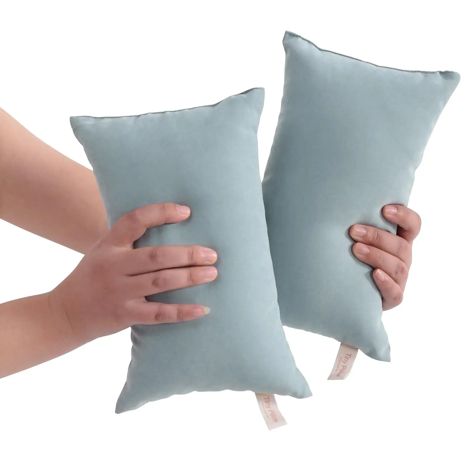 Pillows, 11x7 Mini Microfiber Small Pillow for  and  Support - Machine Washable Cushion for Office Desk, Backpacking and Travel - Pillow Inserts, 2 Pack, Sea Green