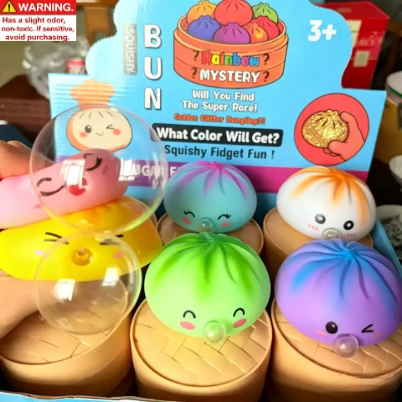 Bubble Blowing Stress Relief Baozi, Realistic Squishy Dumpling Toy, Soft Plush Toy, Cute Desk Gift, Unisex, Perfect for Relaxation