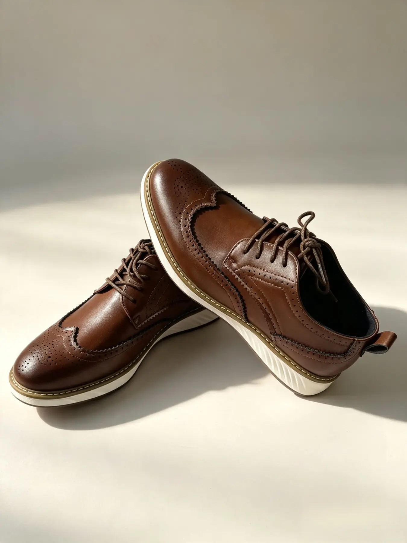 Men's Brogue Wingtip Dress Shoes, Casual Platform Oxfords for Business Daily Wear Office Shoes