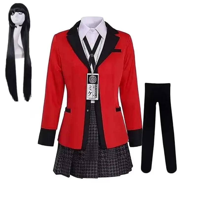 Yumeko Jabami Cosplay Costume School Uniforms Jabami Yumeko Outfits Full Set with Stockings Girl JK School Uniform For Comic Con