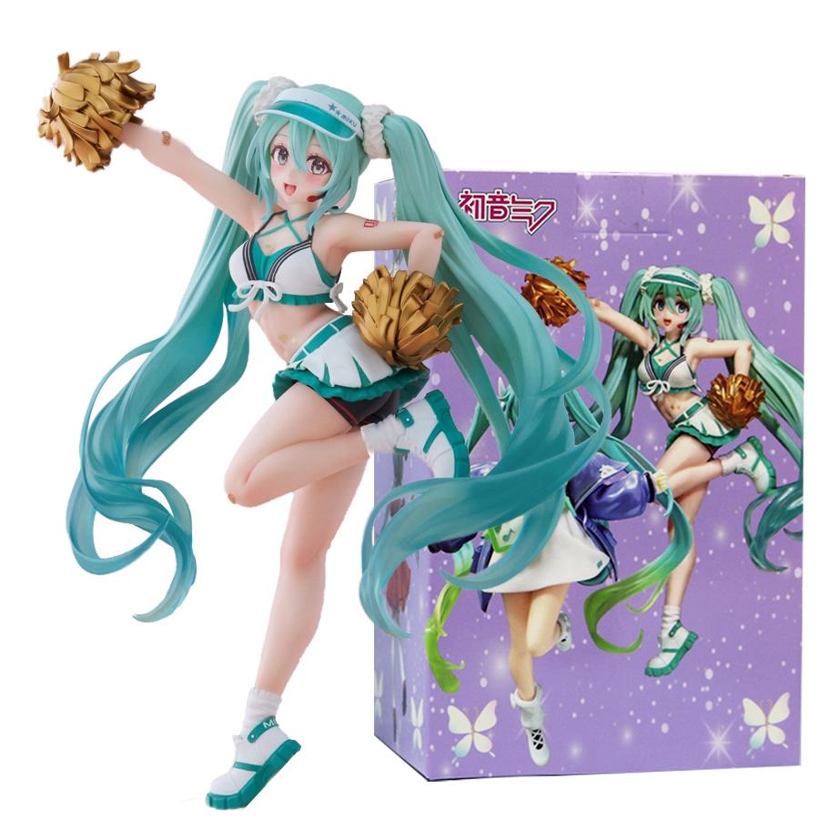 18cm Fashion Hatsune Miku Anime Figure Cheerleader Hatsune Miku Action Figures Kawaii Girl Figurine PVC Collection Model Toys 18cm Fashion Hatsune Miku Anime Figure Cheerleader Hatsune Miku Action Figures Kawaii Girl Figurine PVC Collection Model Toys