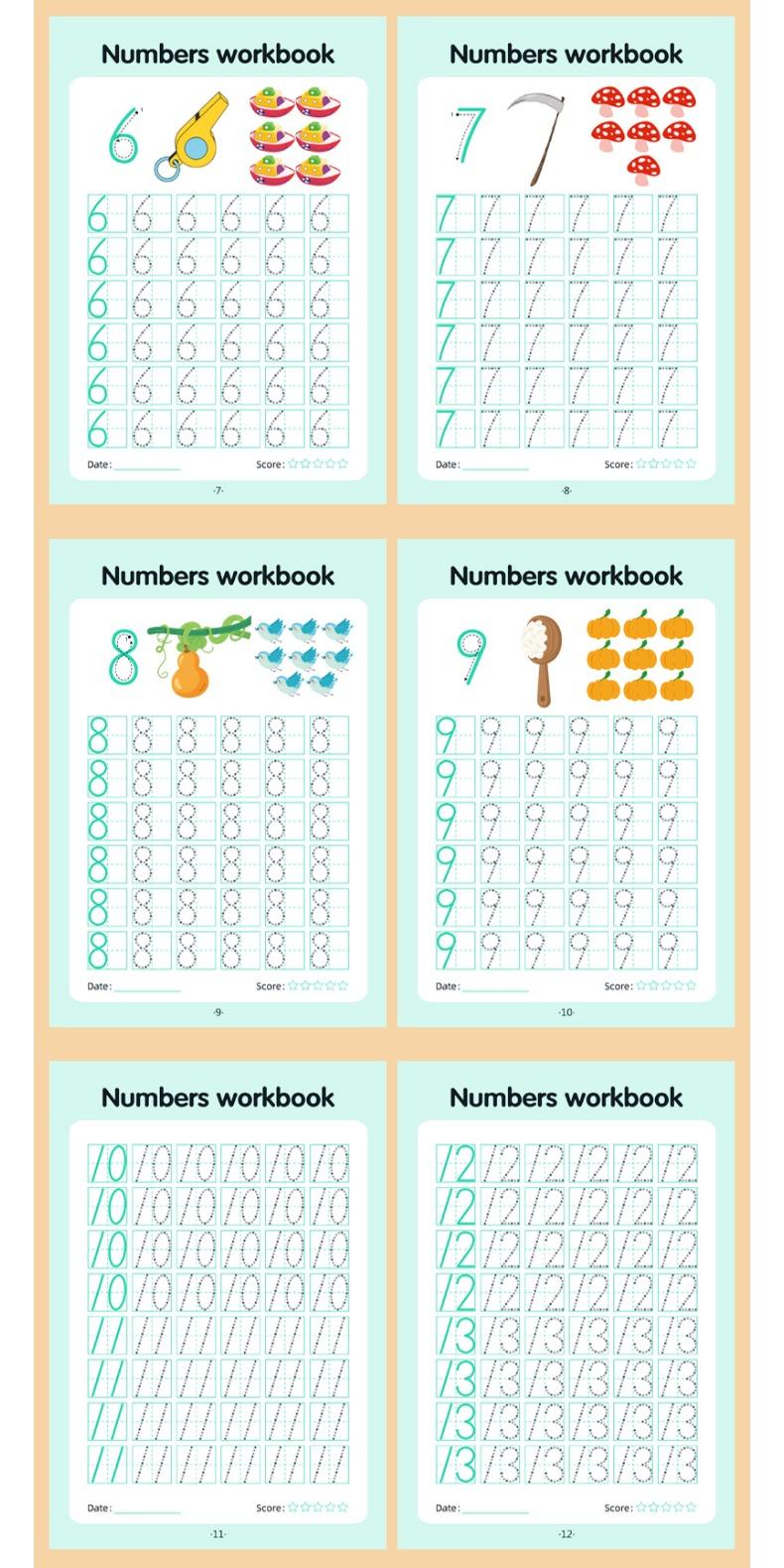 48-Page Children'S Writing Practice, Number 0-100 Practice Book And Tracing Book, Kindergarten Pen Control Practice Book, Home And School Learning Workbook, Learning Materials, Tracing Preschool Books, Visual Learning Tools