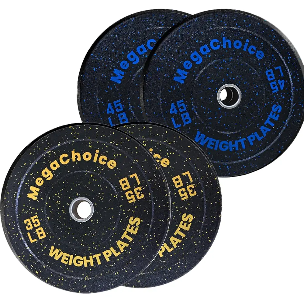 Garvee 2-Inch Bumper Plates High Bounce, Olympi Weight Plate Set (2*45+2*35, Barbell Weight Plates Set for Home Gym, Colored Weights Rubber Strength Training Plate for Weight Lifting (160lbs )