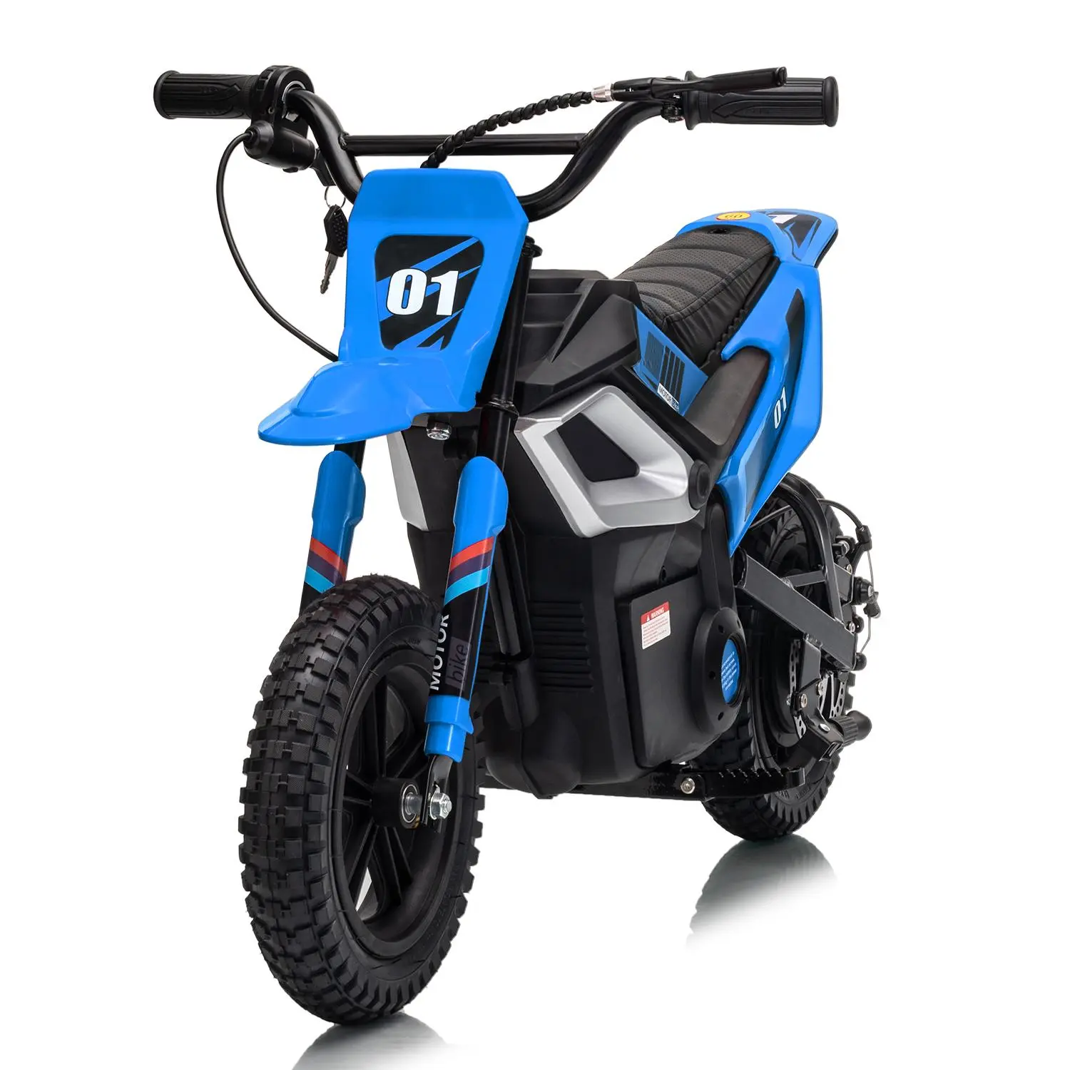 24V Kids Electric Dirt Bike, 350W Brushless Motor, Up to 14 MPH, 10Ah Battery 12-Mile Range, Disc Brake, Rear Shock, Key Start, wireless, Leather Seat, Ages 10+,6 Colors