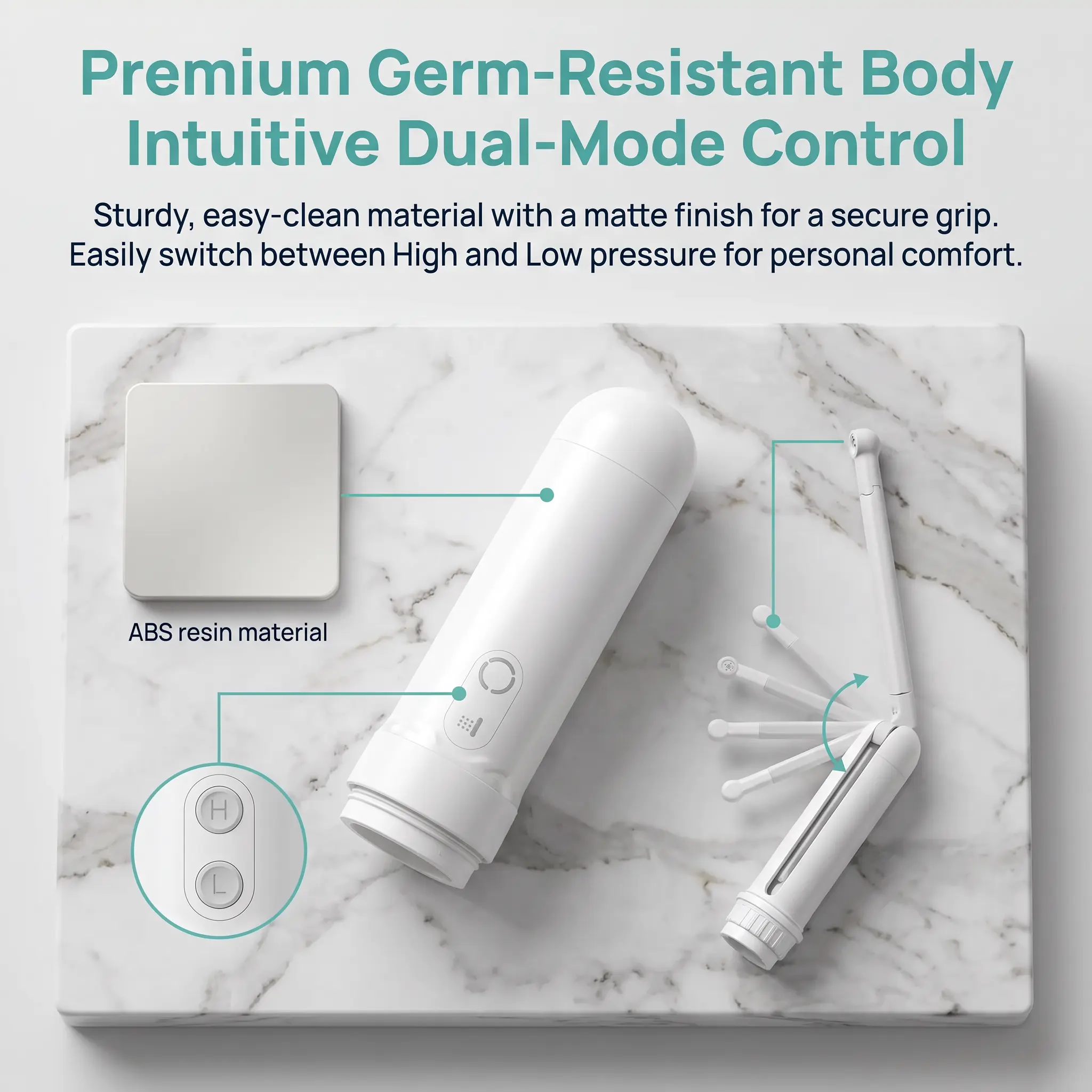 Foldable Electric Portable Bidet with Acrylic ABS Material, Compact Folded Design, Dual Mode Pressure, Handheld Spray for Travel Use & Postpartum Personal Hygiene