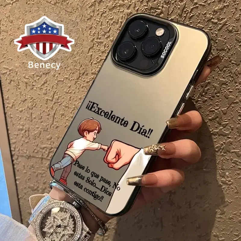 Phone Case for iPhone 15 16 14 Pro Max 13 12 11 XR XS Plus E Cartoon Little Boy Pattern Anti-Scratch Military-Grade Drop Protection Slim Cover Cellphone Protective Plastic Durable Casing