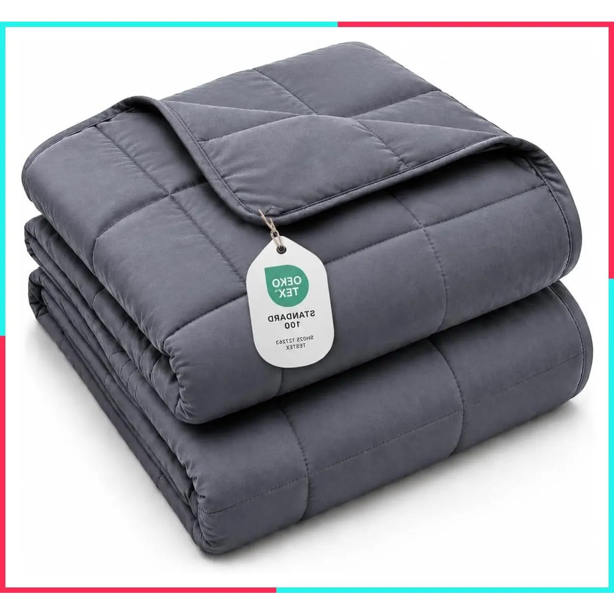 Weighted Blanket for Adults 15lbs, 48"x72" Dark Grey Twin Full Size Heavy Throw Blanket, Cooling Breathable Microfiber with Glass Beads, Washable All-Season