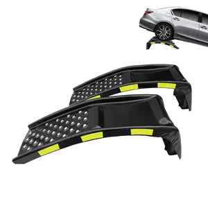 Heavy Duty Steel Car Ramps Set – 8,000 lbs Capacity – Non-Slip Surface – Reflective Stickers – Ideal for Car, SUV, Van Maintenance and Repair – Portable Automotive Workshop Tool