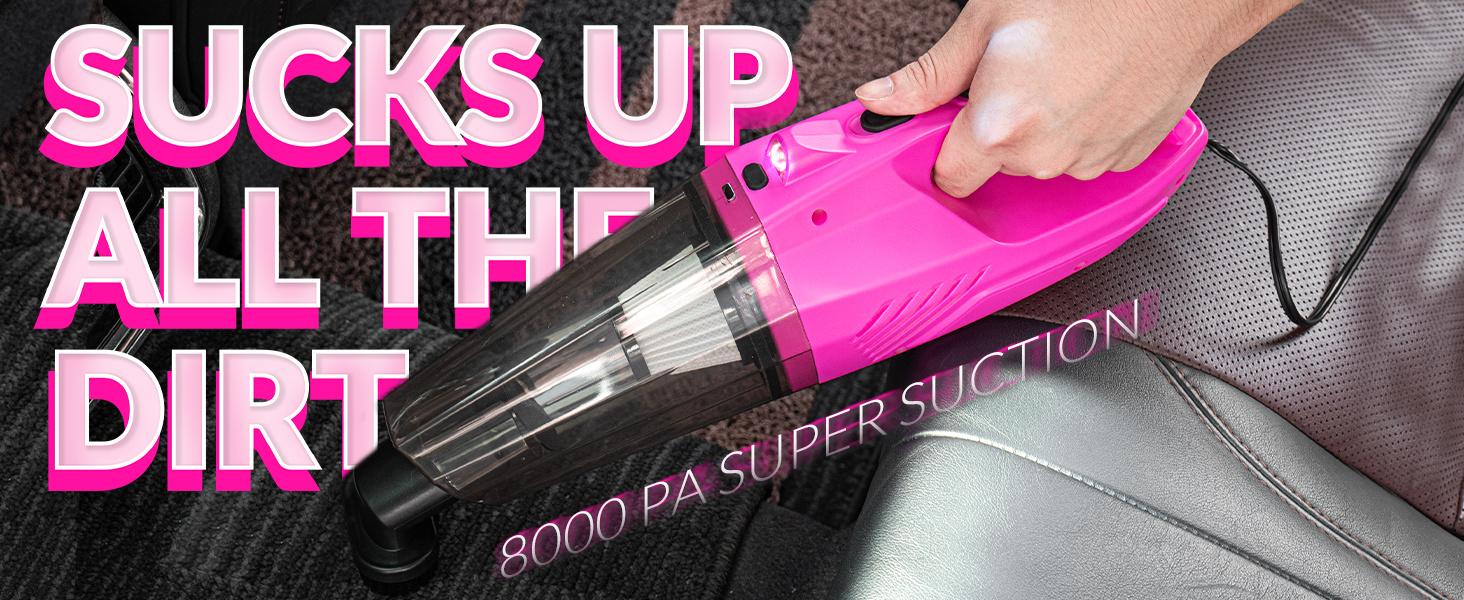 Car Cleaning Kit, Car Vacuum Detailing Kit Interior with High Power Handheld Vacuum, Including 7Pcs Detailing Brush Set, Windshield Cleaner, Pink Car Accessories for Women Car Cleaning Kit, Car Vacuum Detailing Kit Interior with High Power Handheld Vacuum, Including 7Pcs Detailing Brush Set, Windshield Cleaner, Pink Car Accessories for Women