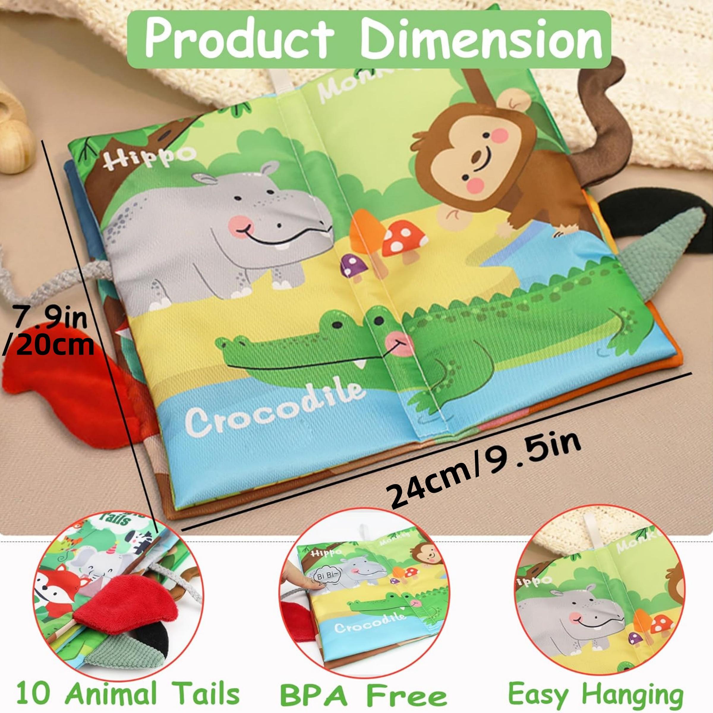 Cloth Book Early Education Toy, Tear-Resistant 3D Tail Book, Bite-Safe Learning Book, Preschool Learning Book, Various Themes, Ideal Daily Teaching Aid
