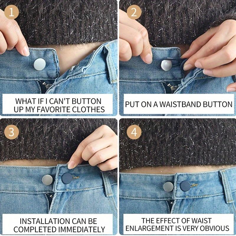 Universal Elastic Waistband Extender, No-Sew Detachable Denim Button Extender, Adjustable Waist Expander for Jeans, Casual Street Style Essential