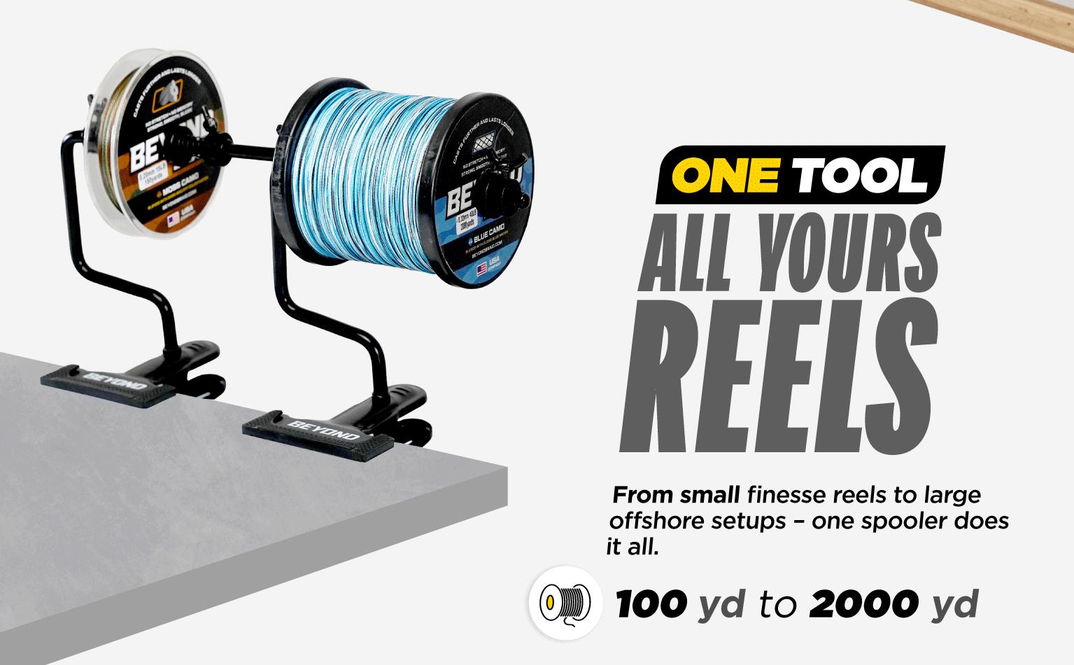 Beyond Braid EZ Fishing Line Spooler – Portable Table Mounted Reel Spooler for Spinning & Baitcasting Reels – Adjustable to Fit Multiple Size Spools of Fishing Line