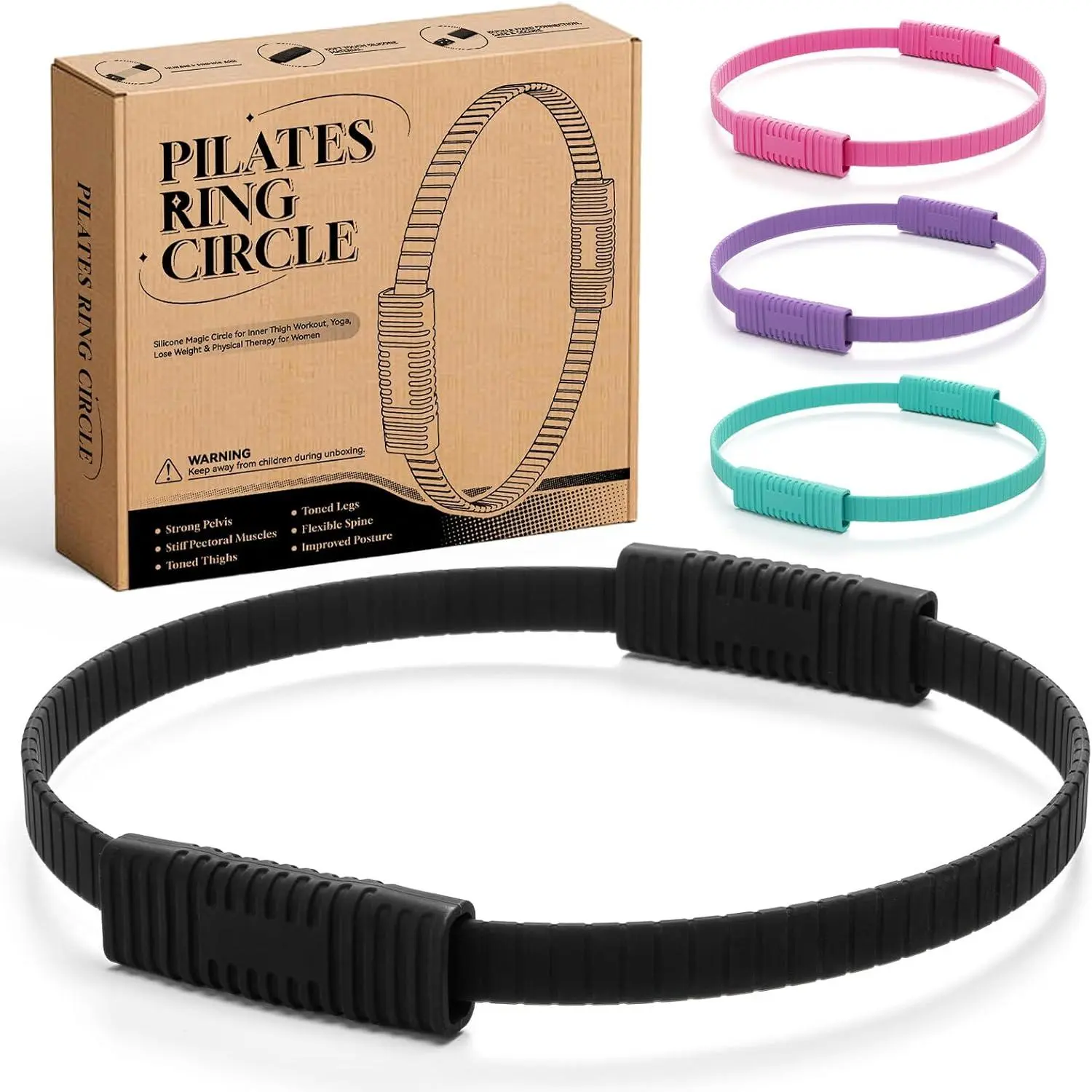Pilates Ring,  Magic Pilates Rings, Lightweight & Durable Flexible Fitness Circle Exercise Equipment for Toning Arms, ,, Core,Yoga & Physical