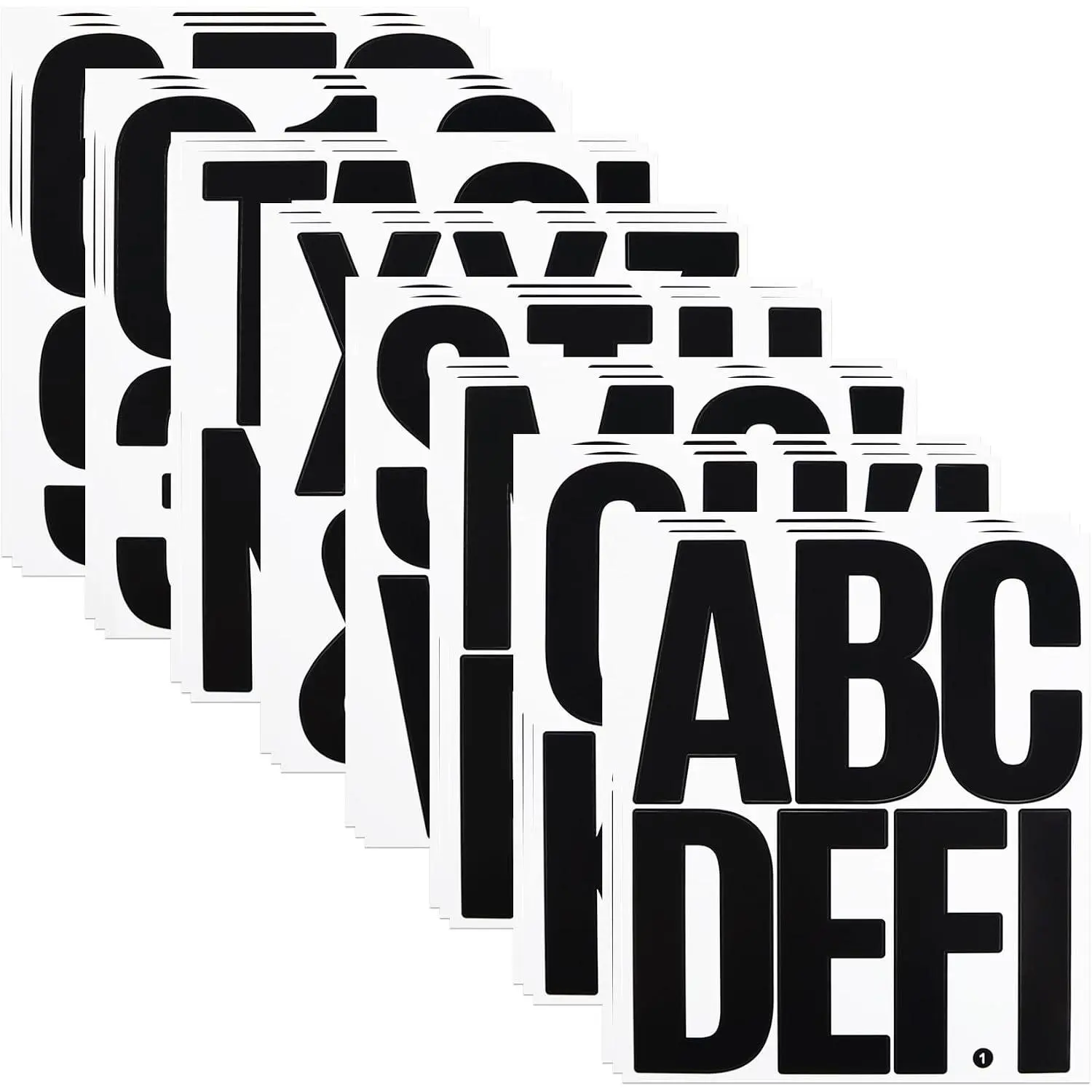 4 Inch Vinyl Large Letter Number Sticker, 183 count, Black | Self-Adhesive  Large Capital Alphabet Stickers for Mailbox, Outdoor, Garden, Office,  and Door - 24 Sheets