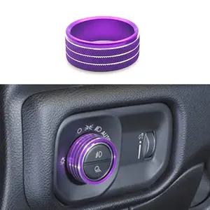 Car Interior Accessories, Scratch-Resistant Aluminum Headlight Switch Knob Decor, Suitable for Dodge RAM 2018-2021 Interior Upgrade