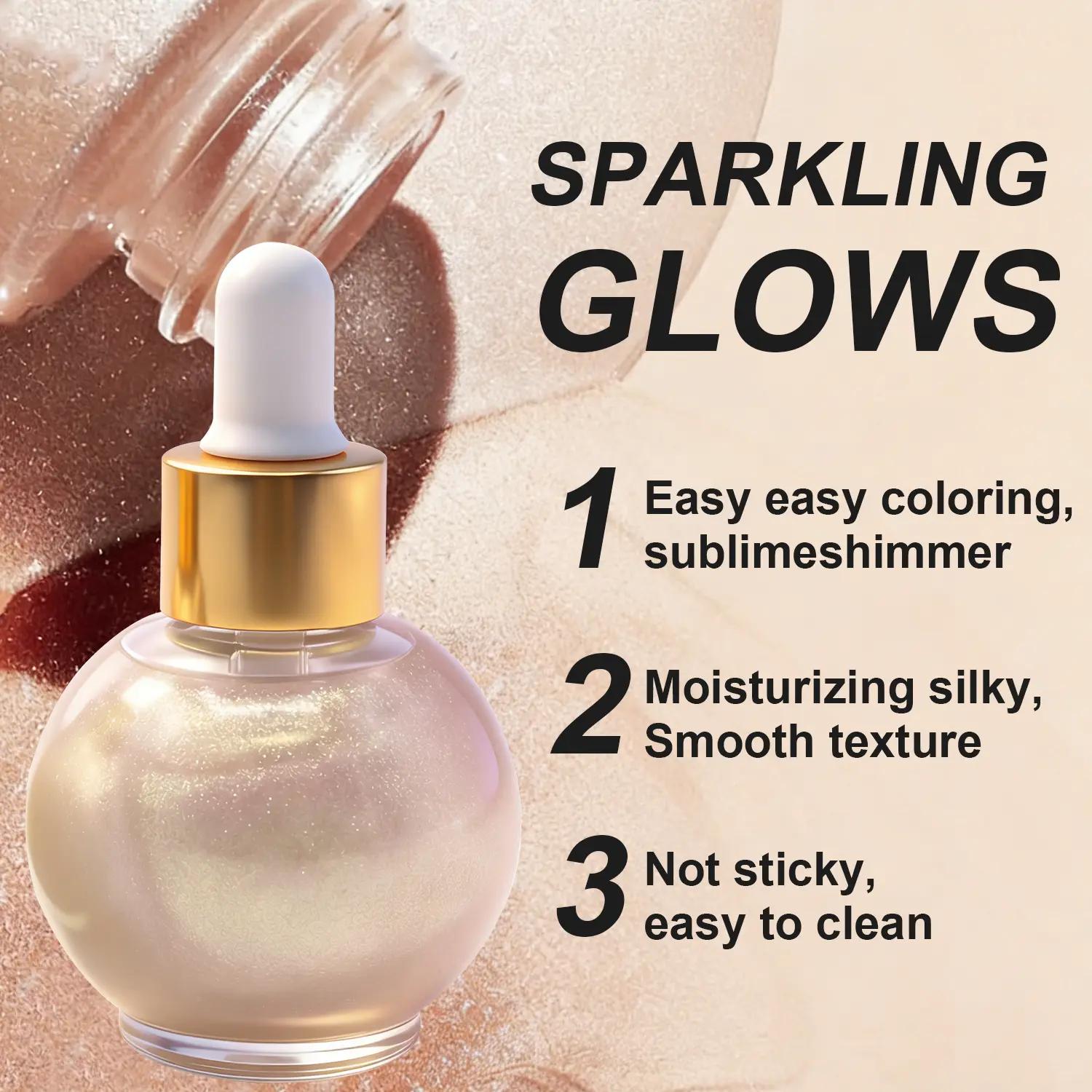 Liquid Body Shimmer Highlighter, Long-Lasting Illuminator Drops for Face & Body, Festival Party Makeup