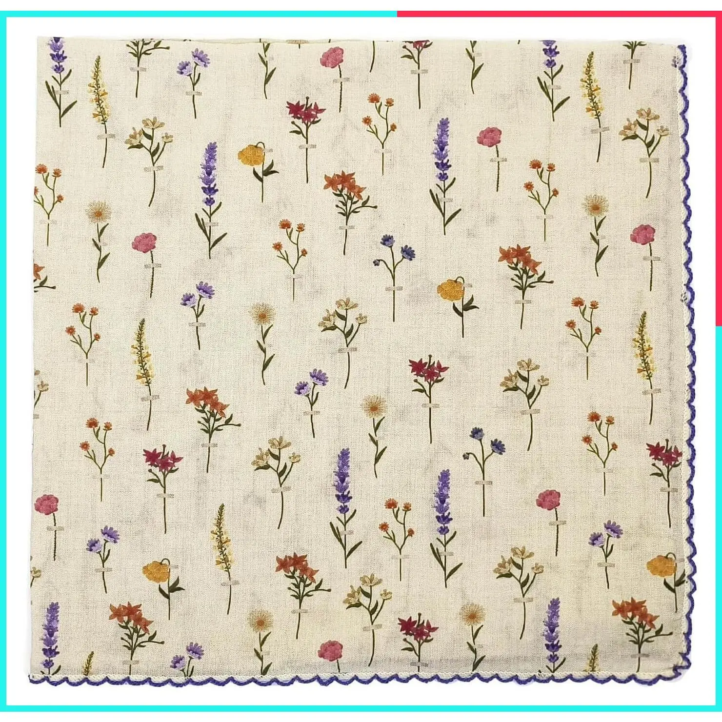 21"x21" Cotton Bandana for Women, Super Soft Textured Fabric, Kerchief, Neck Scarf, All-Occasion Gift
