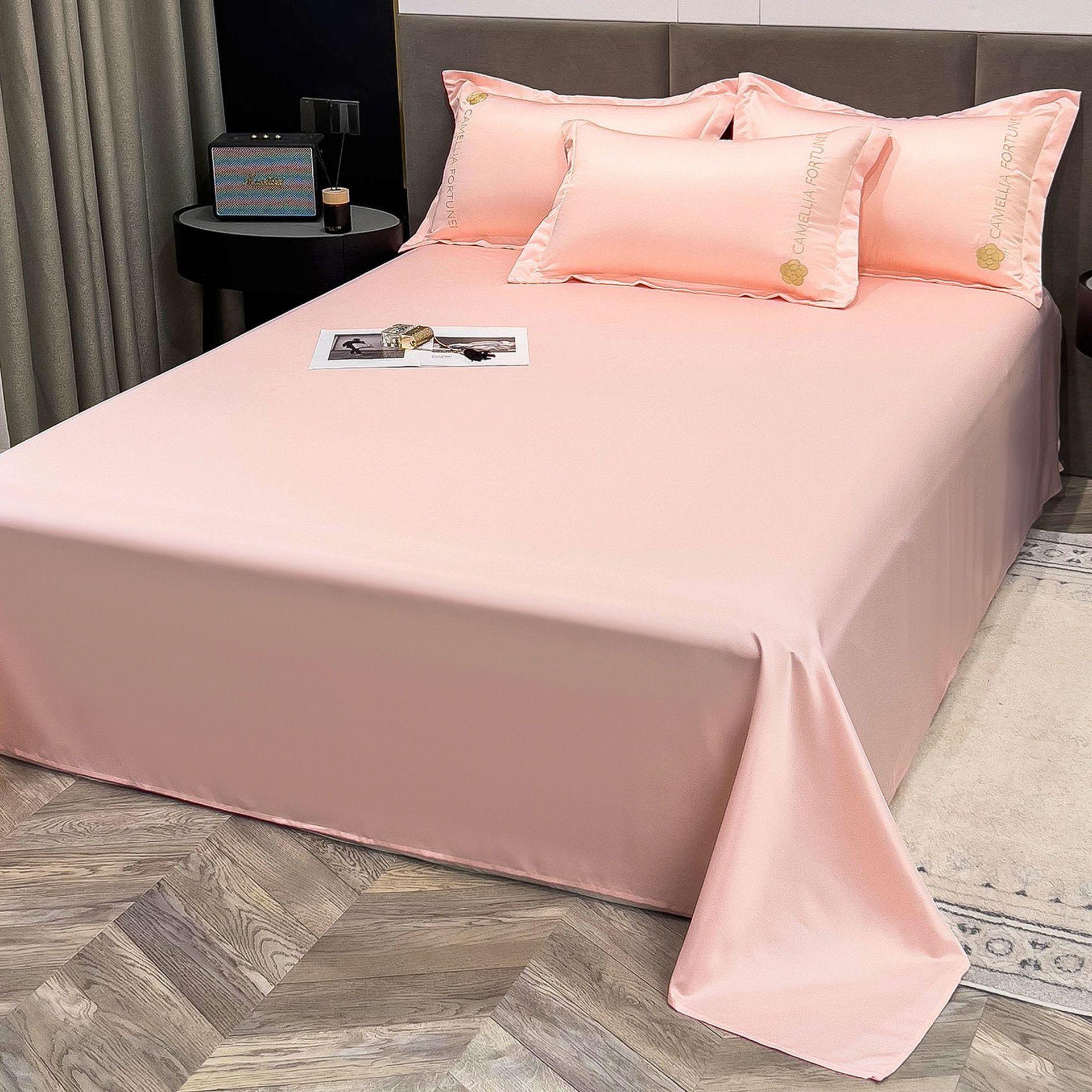 Nanjiren Summer Ice Silk Bed Sheet Three Piece Set for Student Dormitory Cool Feeling Single Bed Sheet Home Use