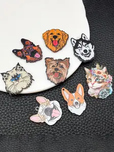 8pcs Double-Sided Acrylic Dog Animal Charm Printed Resin Pendant for DIY Bracelets Necklaces jewelry making Handmade Accessory Findings