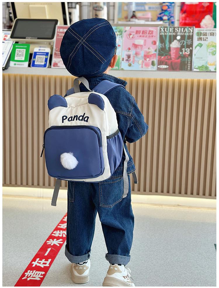 Kindergarten Color-Block Canvas Backpack 2026 Back-to-School Season Children's Fashion Backpack Baby Anti-Lost School Bag