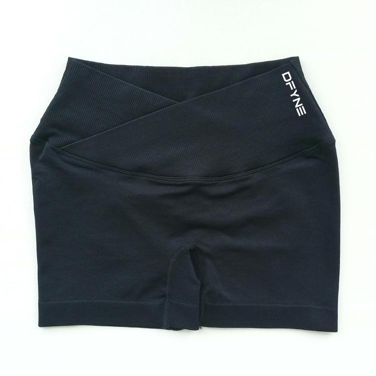 DFYNE Women's Three-Point Fitness Shorts, Peach-Shaped Hip-Lifting Yoga Pants, Seamless Breathable High-Waisted Style, Visually Lengthens Leg Proportions