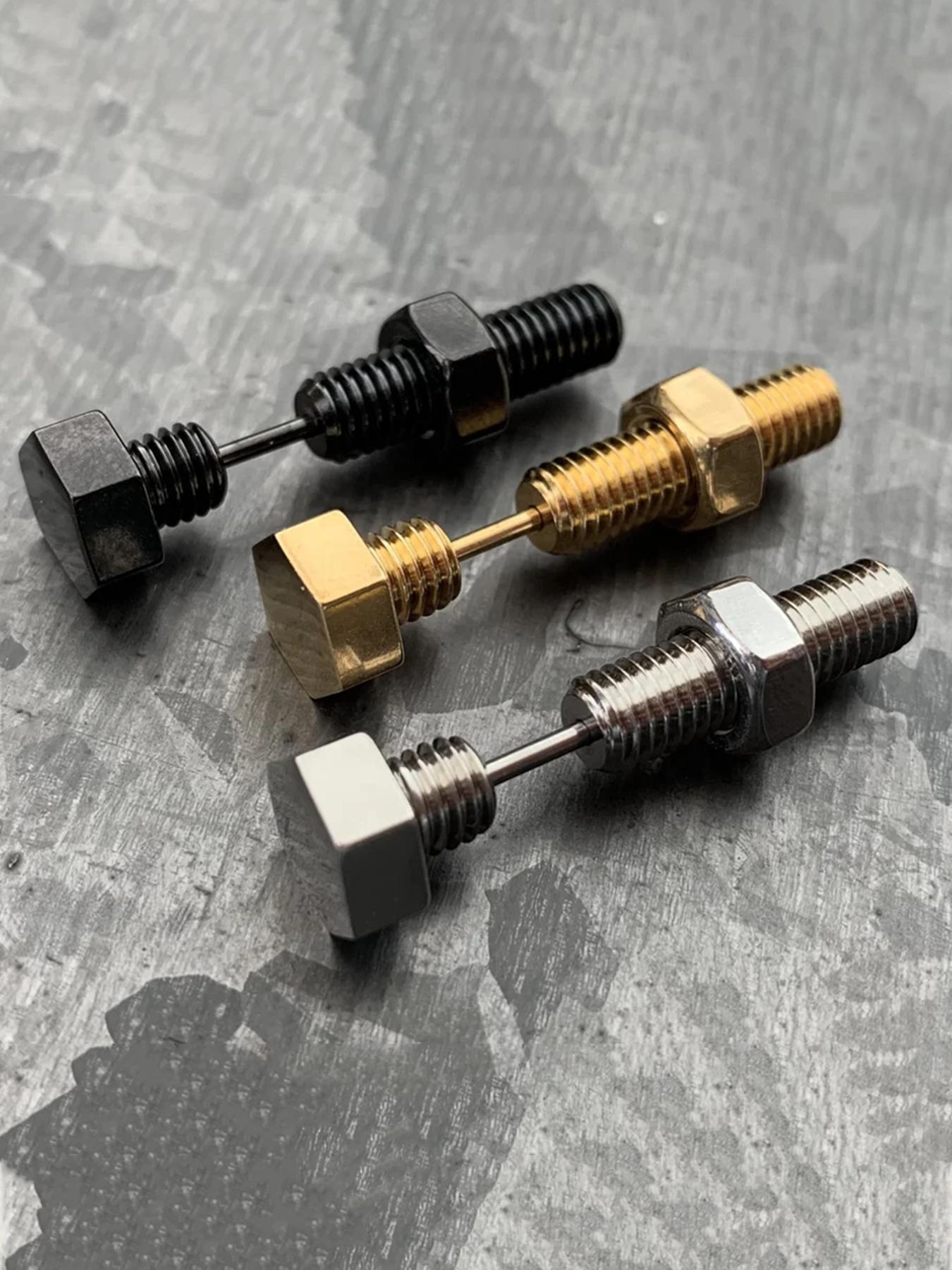 Punk Style Screw & Star & Lightning Design Earrings Set, 12 Pairs Stainless Steel Stud Earrings for Men & Women, Fashion Stainless Steel Jewelry for Party, Exquisite Jewelry for Birthday Gift