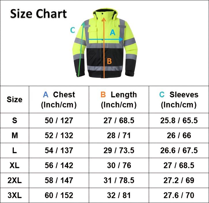 High Visibility Reflective Jackets for Men, Waterproof Safety Jacket with Pockets, Hi Vis Yellow Coats with Black Bottom, Mens Work Construction Coats for Cold Weather233