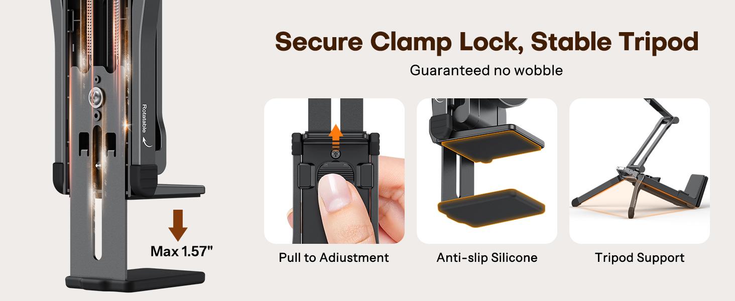 360°Rotating for MagSafe Tripod, Adjustable Aluminum Magnetic Phone Tripod for iPhone 17/16/15/14 Pro Max Air, Foldable Cell Phone Stand Fits Vlog, Gym, Travel Essentials Accessories