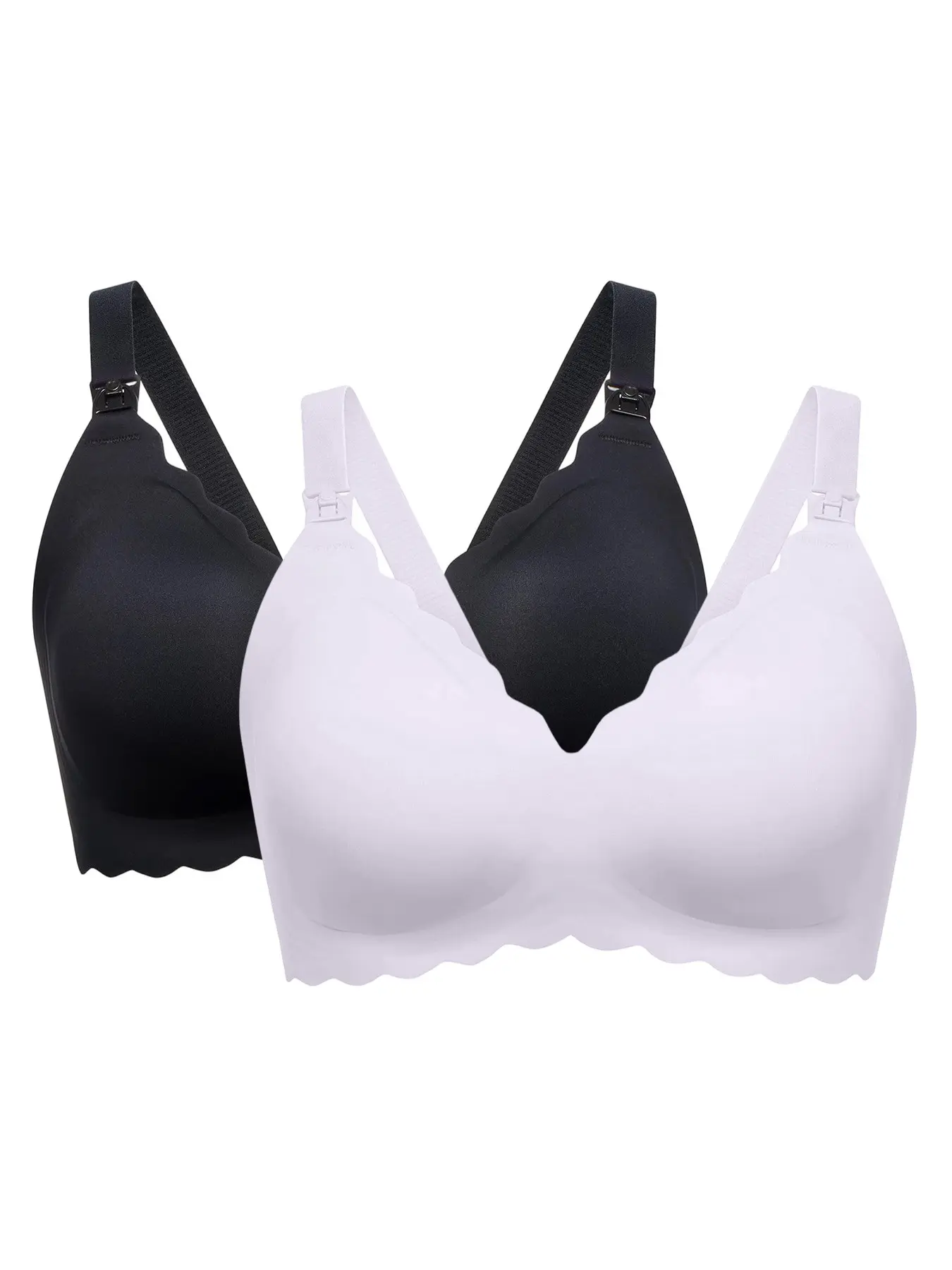 Women's Seamless Nursing Bra, Wireless Maternity Breastfeeding Bra with Easy Clip Down Cups, Soft Full Coverage Comfort Bra, Stretchy Non Wired Mom Bra for Pregnancy, Postpartum, Sleep, Daily Wear & New Moms