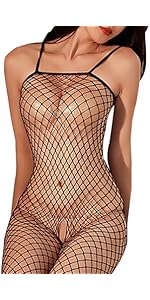 Womens Lingerie Fishnet Dress Teddy Naughty Babydoll Nighty Bodysuit See Through Chemise