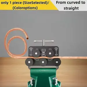 Manual Tubing Straightener Tool, 3/16" to 1" Multi Diameter, Versatile Precision Bearing Roller, Portable Industrial Pipe Straightener
