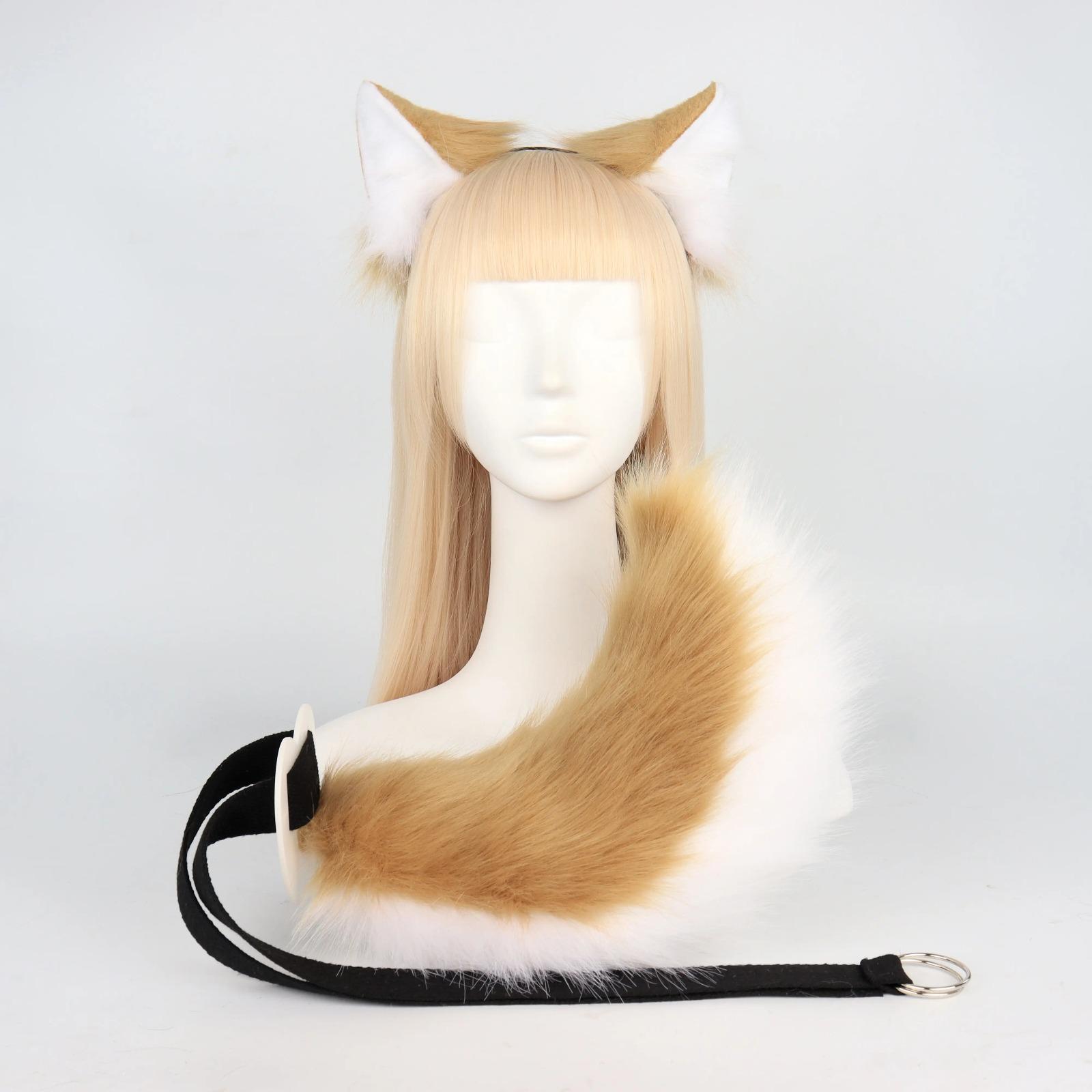 Cute Plush Shiba Inu Animal Ears Headband with Furry Tail, Cosplay Dog Ears & Fox Tail Hair Accessories, Soft Furry Costume Set Perfect for Anime Conventions, Comic Cons, Halloween Parties, Cosplay Events & Daily Cute Styling