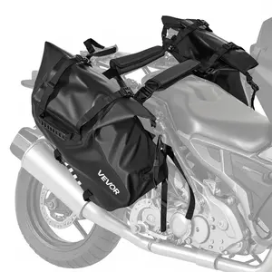 VEVOR Motorcycle Saddlebags, 28 L (14 Lx 2) Large Capacity Side Saddle Bags Compatible with Most Motorcycles, Waterproof Outdoor Sports Motorbike Luggage Storage Shoulder Bag with Bottom Strap, Black