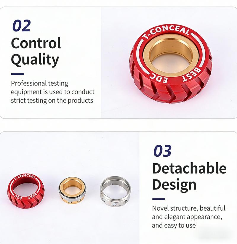 Star Wheel Rotating Ring Adult Stress Relief Toy Metal Ring Rotating Stress Relief Fingertip| Fingertip Rotating Ring Artifact