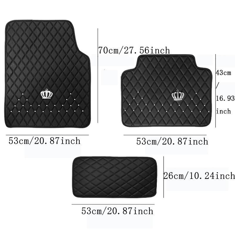 Car Floor Mat, 5 Counts/set Rhinestone Decor Vehicle Interior Floor Mat, Universal Car Interior Accessories for Women & Men, Car Accessories